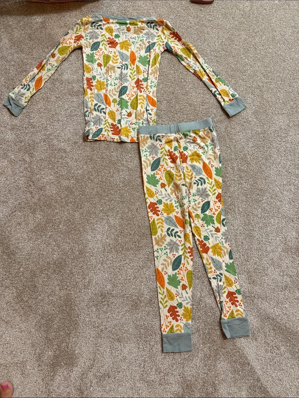 Little sleepies Long Sleeve Leaf-Print Pajamas